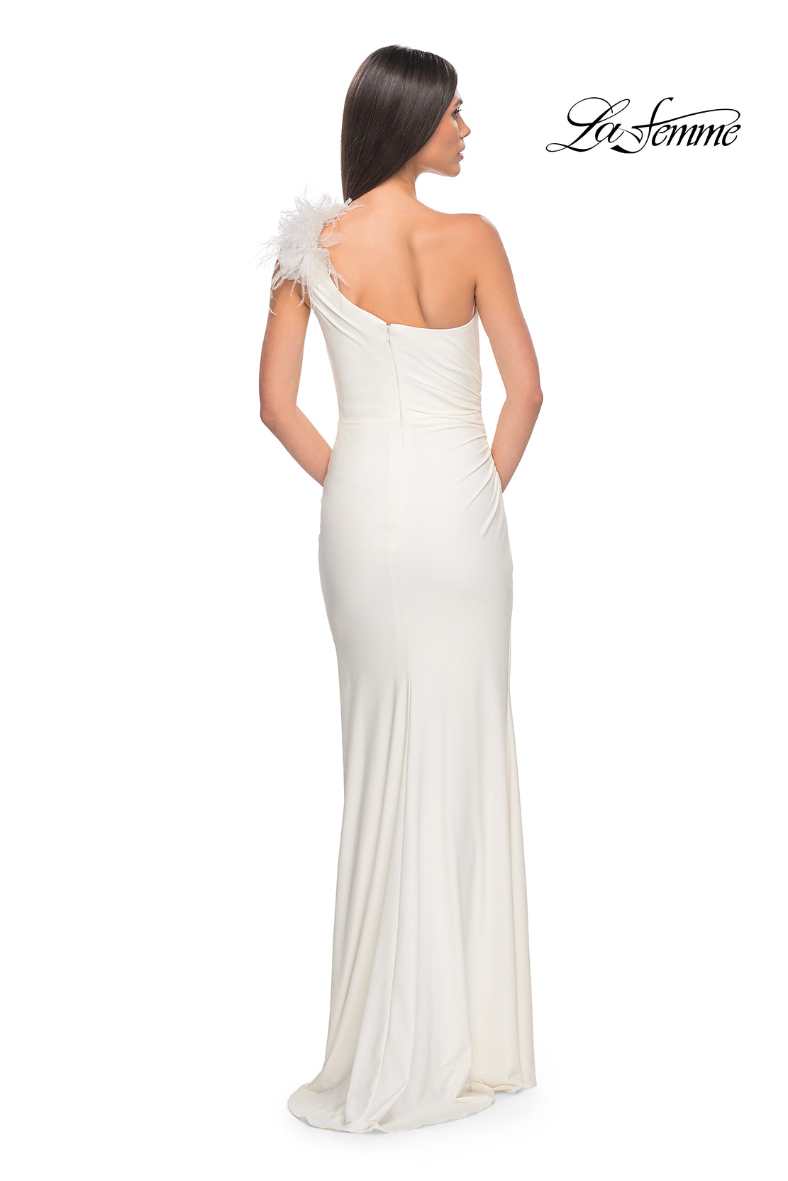 La-Femme-32076-One-Shoulder-Neckline-Zipper-Back-High-Slit-Jersey-Fitted-White-Evening-Dress-B-Chic-Fashions-Prom-Dress