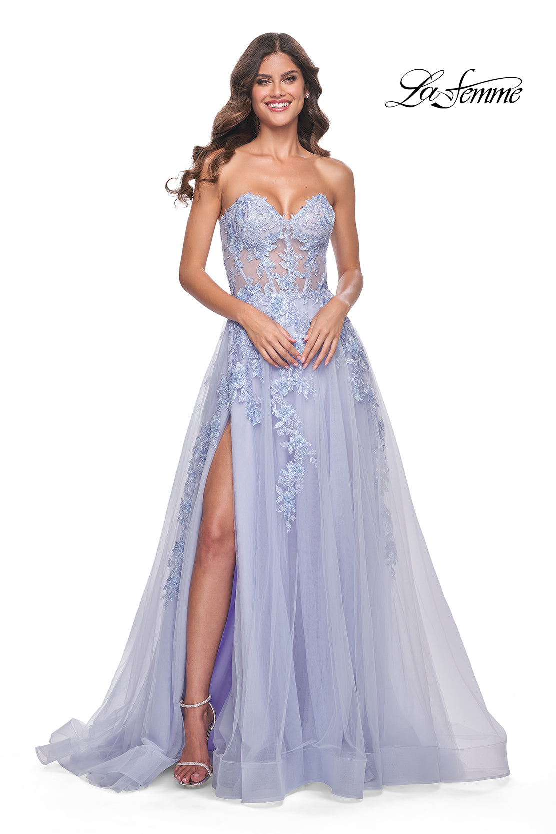 La-Femme-32082-Sweetheart-Neckline-Zipper-Back-High-Slit-Lace-Tulle-A-Line-Light-Periwinkle-Evening-Dress-B-Chic-Fashions-Prom-Dress