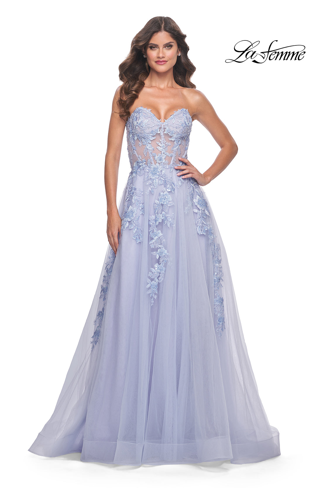 La-Femme-32082-Sweetheart-Neckline-Zipper-Back-High-Slit-Lace-Tulle-A-Line-Light-Periwinkle-Evening-Dress-B-Chic-Fashions-Prom-Dress