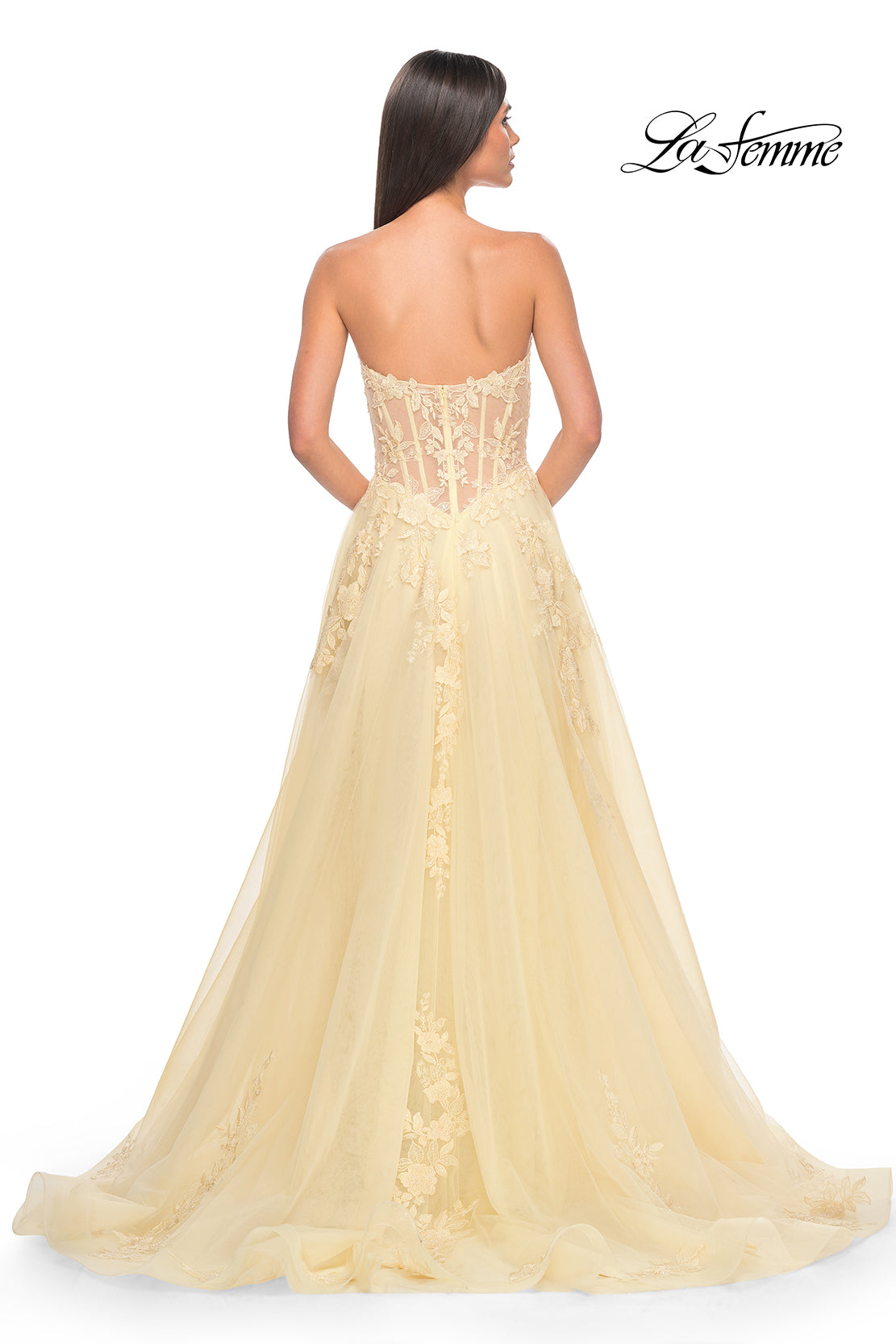 La-Femme-32082-Sweetheart-Neckline-Zipper-Back-High-Slit-Lace-Tulle-A-Line-Pale-Yellow-Evening-Dress-B-Chic-Fashions-Prom-Dress