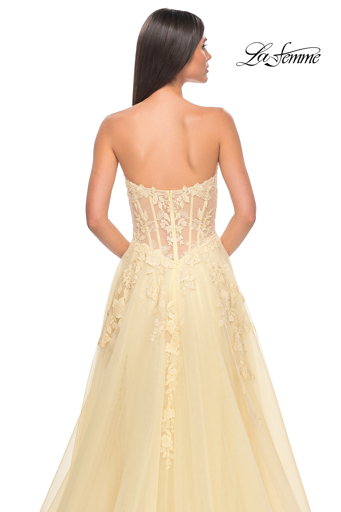 La-Femme-32082-Sweetheart-Neckline-Zipper-Back-High-Slit-Lace-Tulle-A-Line-Pale-Yellow-Evening-Dress-B-Chic-Fashions-Prom-Dress