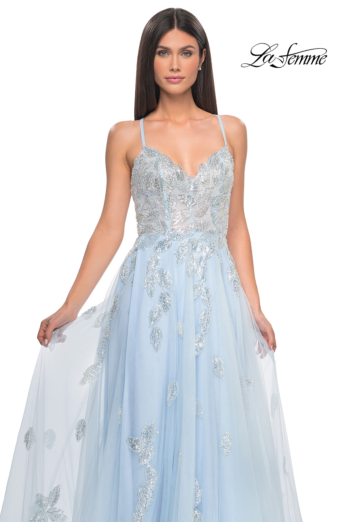 La-Femme-32090-V-Neck-Neckline-Criss-Cross-Back-Lace-Tulle-A-Line-Light-Blue-Evening-Dress-B-Chic-Fashions-Prom-Dress