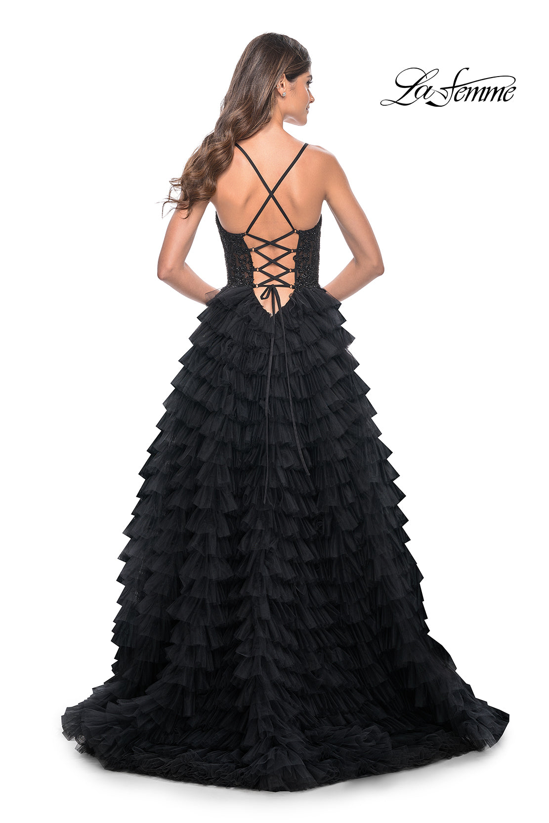 La-Femme-32128-Sweetheart-Neckline-Lace-up-Back-High-Slit-Lace-Tulle-Ball-Gowns-Black-Evening-Dress-B-Chic-Fashions-Prom-Dress