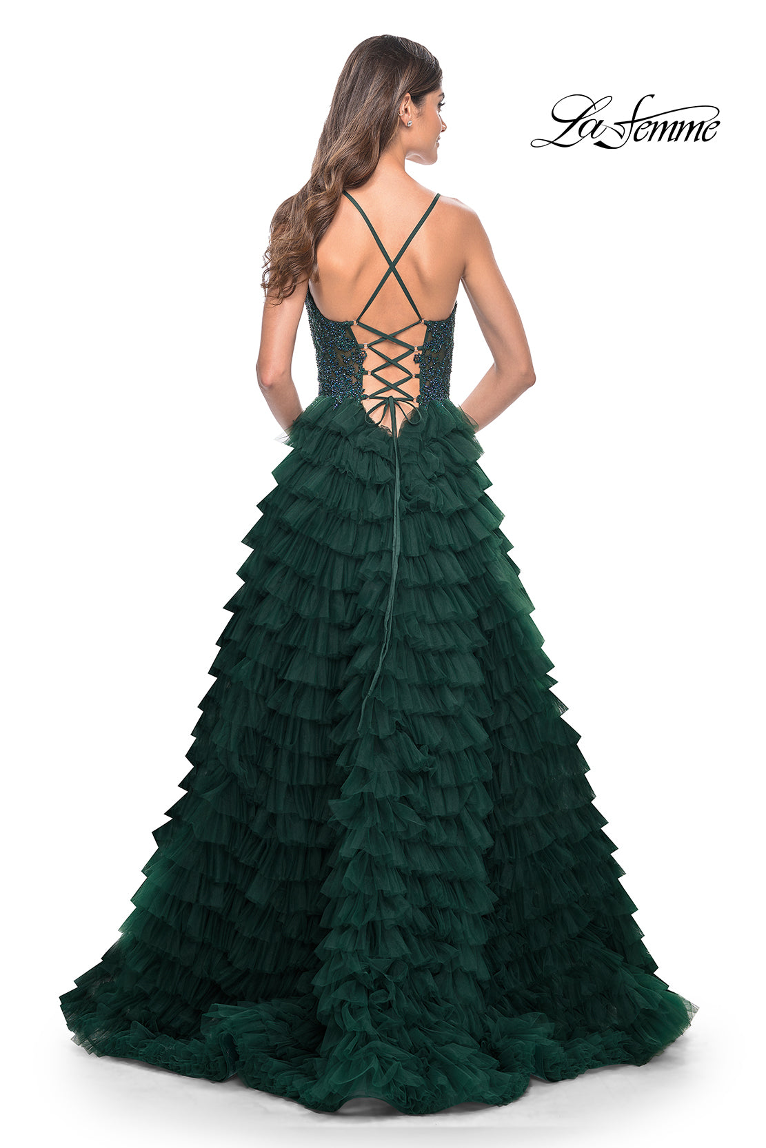 La-Femme-32128-Sweetheart-Neckline-Lace-up-Back-High-Slit-Lace-Tulle-Ball-Gowns-Dark-Emerald-Evening-Dress-B-Chic-Fashions-Prom-Dress