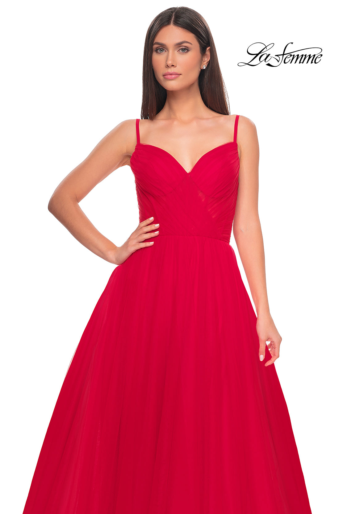 La-Femme-32130-V-Neck-Neckline-Zipper-Back-Pleating-Tulle-A-Line-Red-Evening-Dress-B-Chic-Fashions-Prom-Dress