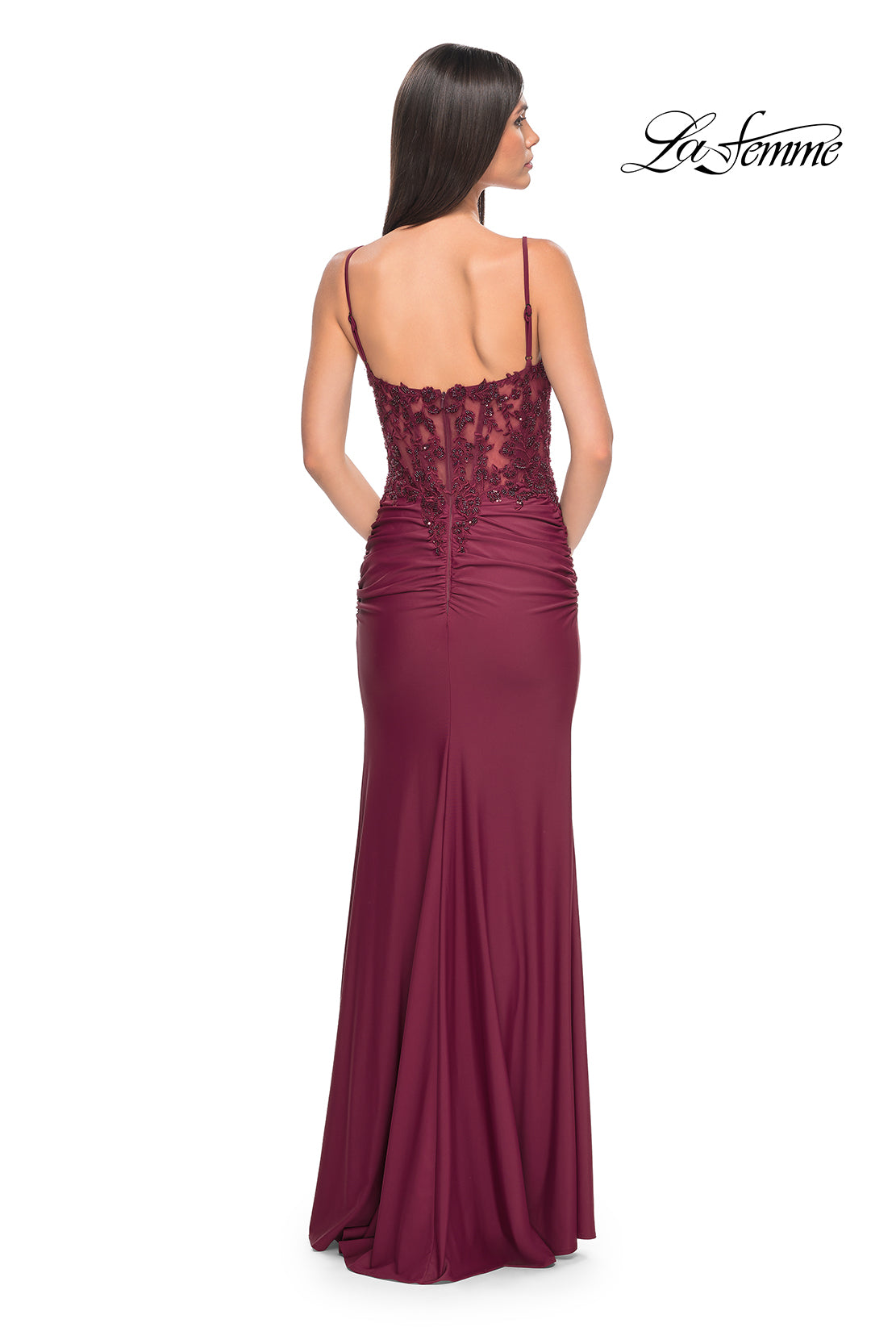 La-Femme-32132-Plunging-Neckline-Zipper-Back-High-Slit-Beaded-Jersey-Column-Fitted-Dark-Berry-Evening-Dress-B-Chic-Fashion-Prom-Dress