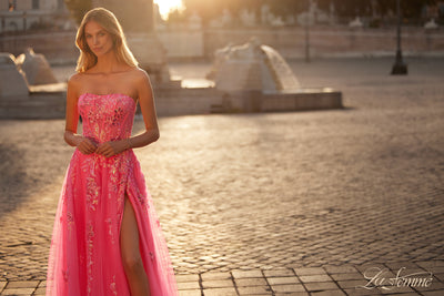 La-Femme-32137-Sweetheart-Neckline-Zipper-Back-High-Slit-Print-Sequin-A-Line-Neon-Pink-Evening-Dress-B-Chic-Fashions-Prom-Dress