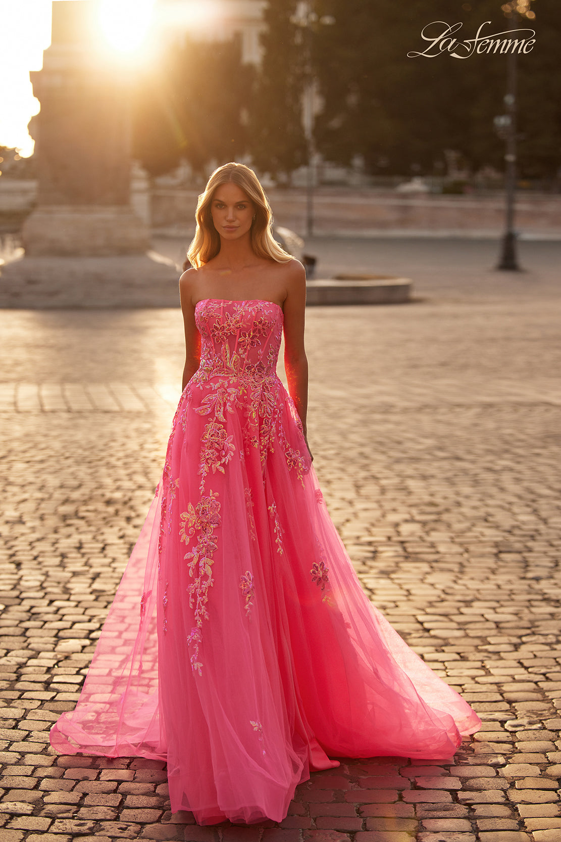 La-Femme-32137-Sweetheart-Neckline-Zipper-Back-High-Slit-Print-Sequin-A-Line-Neon-Pink-Evening-Dress-B-Chic-Fashions-Prom-Dress