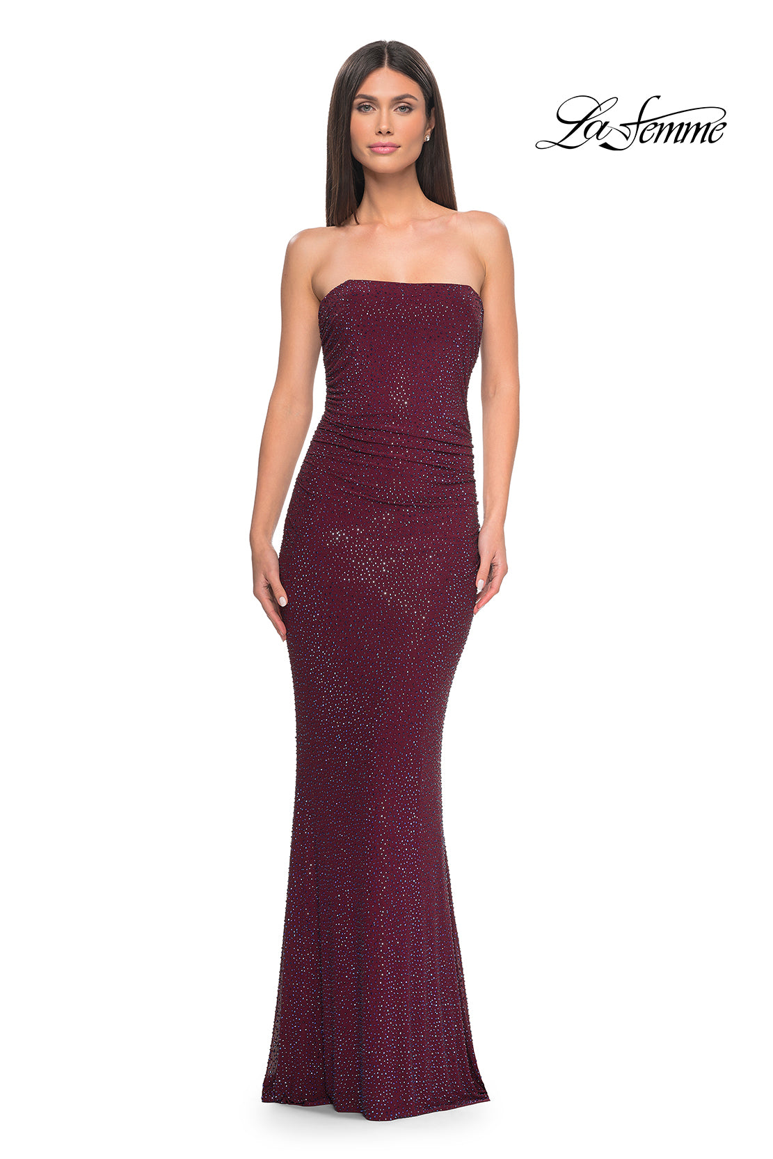 La-Femme-32141-Square-Neckline-Zipper-Back-Ruched-Hot-Stone-Jersey-Column-Fitted-Wine-Evening-Dress-B-Chic-Fashions-Prom-Dress