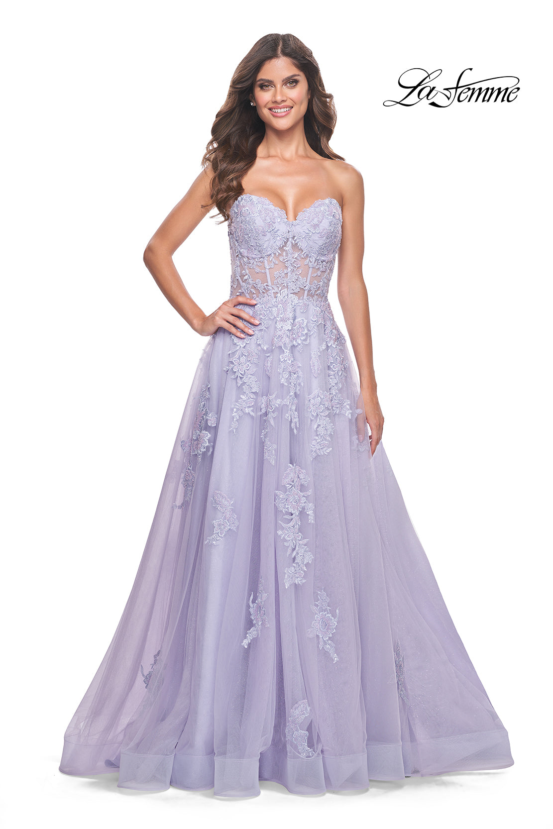 La-Femme-32145-Sweetheart-Neckline-Zipper-Back-High-Slit-Lace-Tulle-A-Line-Light-Periwinkle-Evening-Dress-B-Chic-Fashions-Prom-Dress