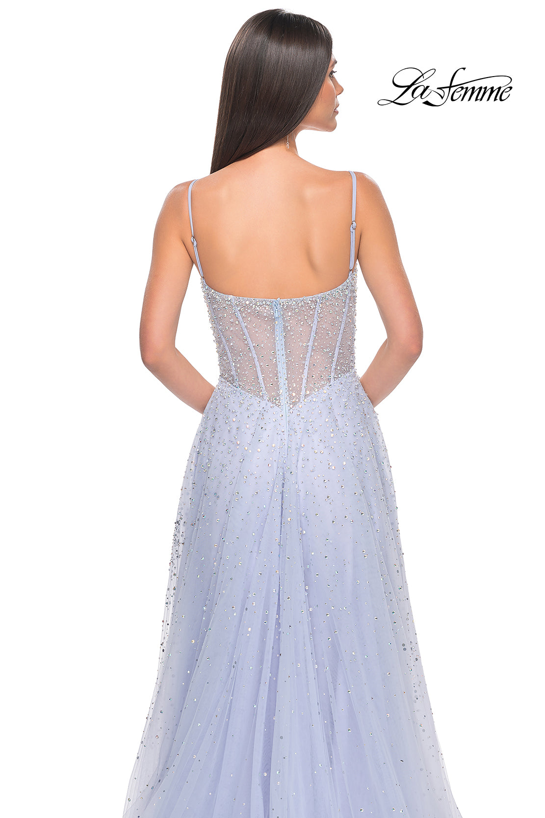 La-Femme-32146-Sweetheart-Neckline-Zipper-Back-High-Slit-HotStone-Tulle-A-Line-Light-Periwinkle-Evening-Dress-B-Chic-Fashions-Prom-Dress