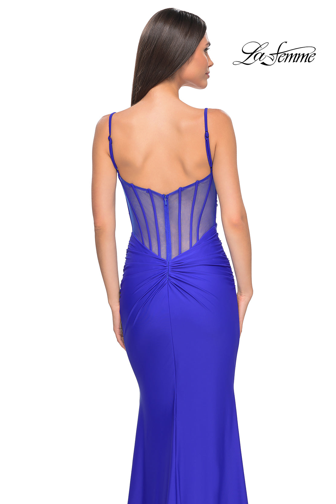 La-Femme-32153-V-Neck-Neckline-Zipper-Back-Ruched-Jersey-Fitted-Royal-Blue-Evening-Dress-B-Chic-Fashions-Prom-Dress