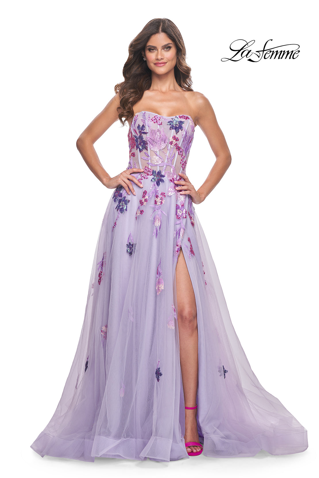 La-Femme-32156-Sweetheart-Neckline-Zipper-Back-High-Slit-Sequin-Floral-Tulle-A-Line-Lavender-Evening-Dress-B-Chic-Fashions-Prom-Dress