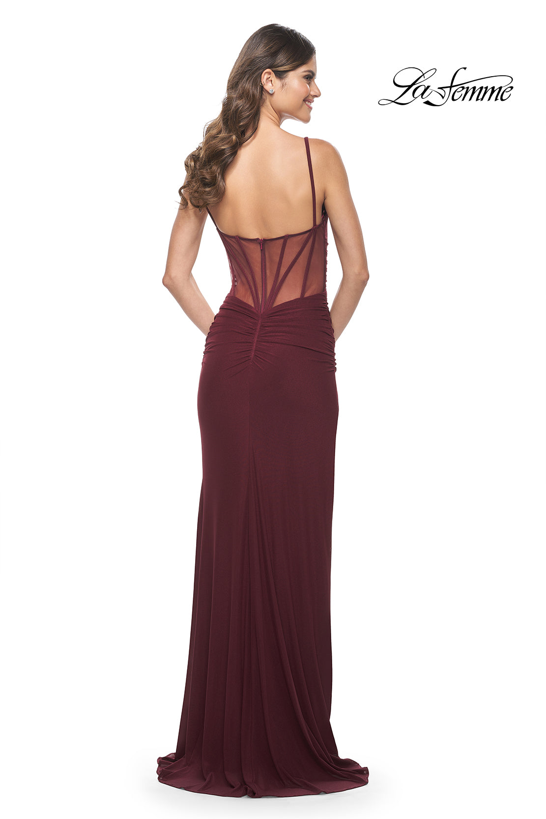La-Femme-32160-V-Neck-Neckline-Zipper-Back-High-Slit-Net-Jersey-Fitted-Wine-Evening-Dress-B-Chic-Fashions-Prom-Dress