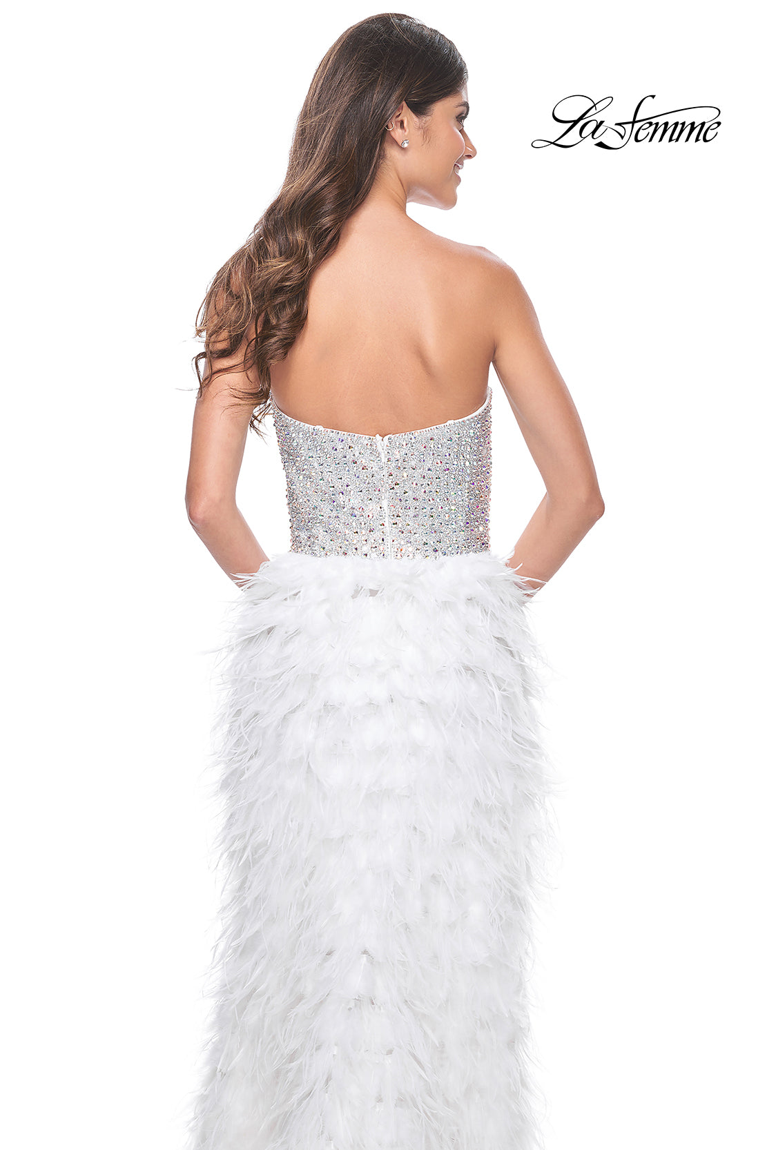 La-Femme-32165-Sweetheart-Neckline-Zipper-Back-High-Slit-Hot-Stone-Feathers-Fitted-White-Evening-Dress-B-Chic-Fashion-Prom-Dress