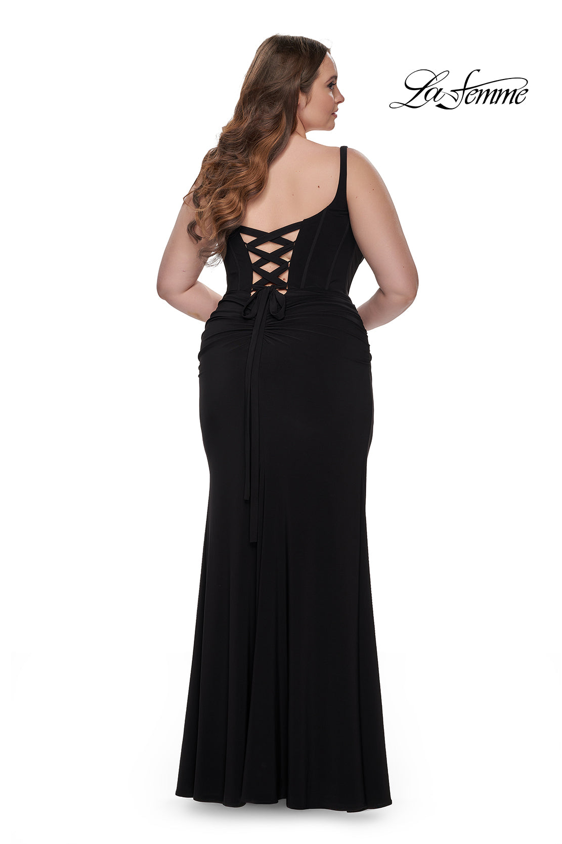 La-Femme-32190-Sweetheart-Neckline-Lace-up-Back-High-Slit-Hot-Jersey-Fitted-Black-Evening-Dress-B-Chic-Fashions-Prom-Dress