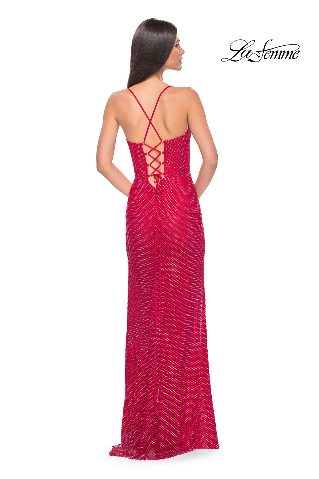 La-Femme-32210-Sweetheart-Neckline-Lace-up-Back-High-Slit-HotStone-Fishnet-Fitted-Red-Evening-Dress-B-Chic-Fashions-Prom-Dress