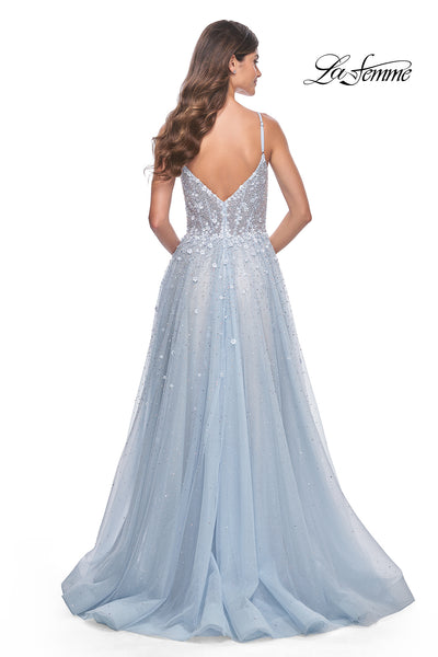 La-Femme-32215-V-Neck-Neckline-Zipper-Back-Corset-Lace-Tulle-A-Line-Light-Blue-Evening-Dress-B-Chic-Fashions-Prom-Dress