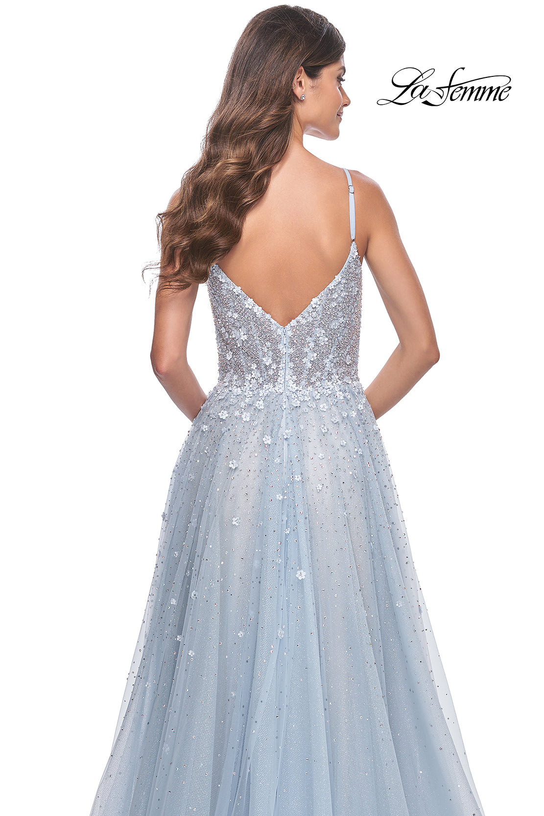 La-Femme-32215-V-Neck-Neckline-Zipper-Back-Corset-Lace-Tulle-A-Line-Light-Blue-Evening-Dress-B-Chic-Fashions-Prom-Dress