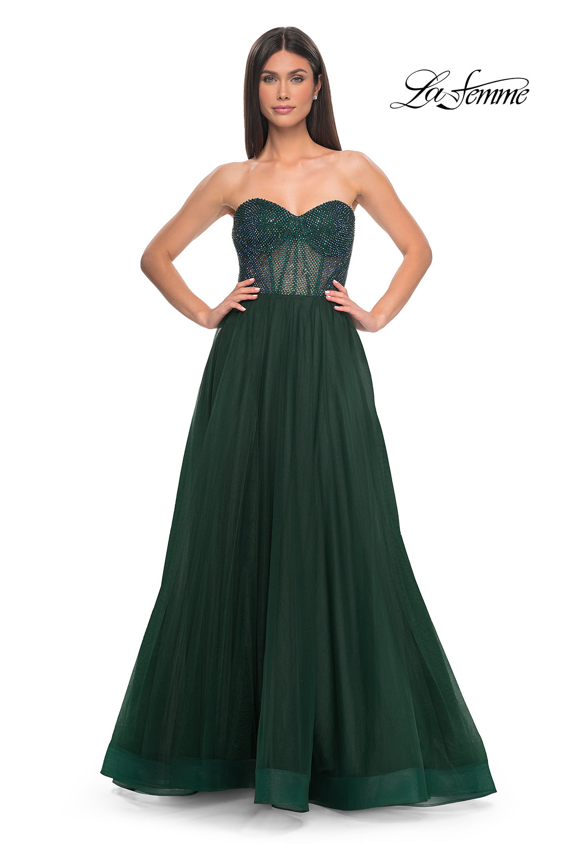 La-Femme-32216-Sweetheart-Neckline-Zipper-Back-High-Slit-Hot-Stone-Fishnet-Tulle-A-Line-Dark-Emreald-Evening-Dress-B-Chic-Fashions-Prom-Dress