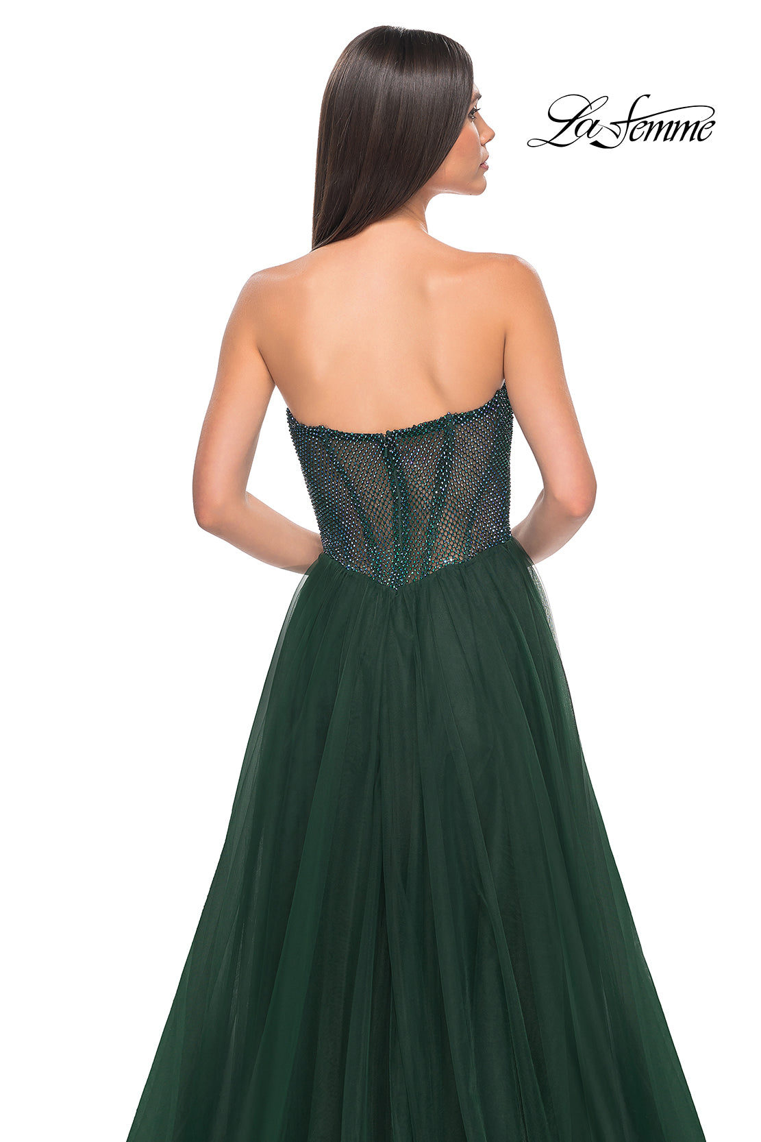 La-Femme-32216-Sweetheart-Neckline-Zipper-Back-High-Slit-Hot-Stone-Fishnet-Tulle-A-Line-Dark-Emreald-Evening-Dress-B-Chic-Fashions-Prom-Dress