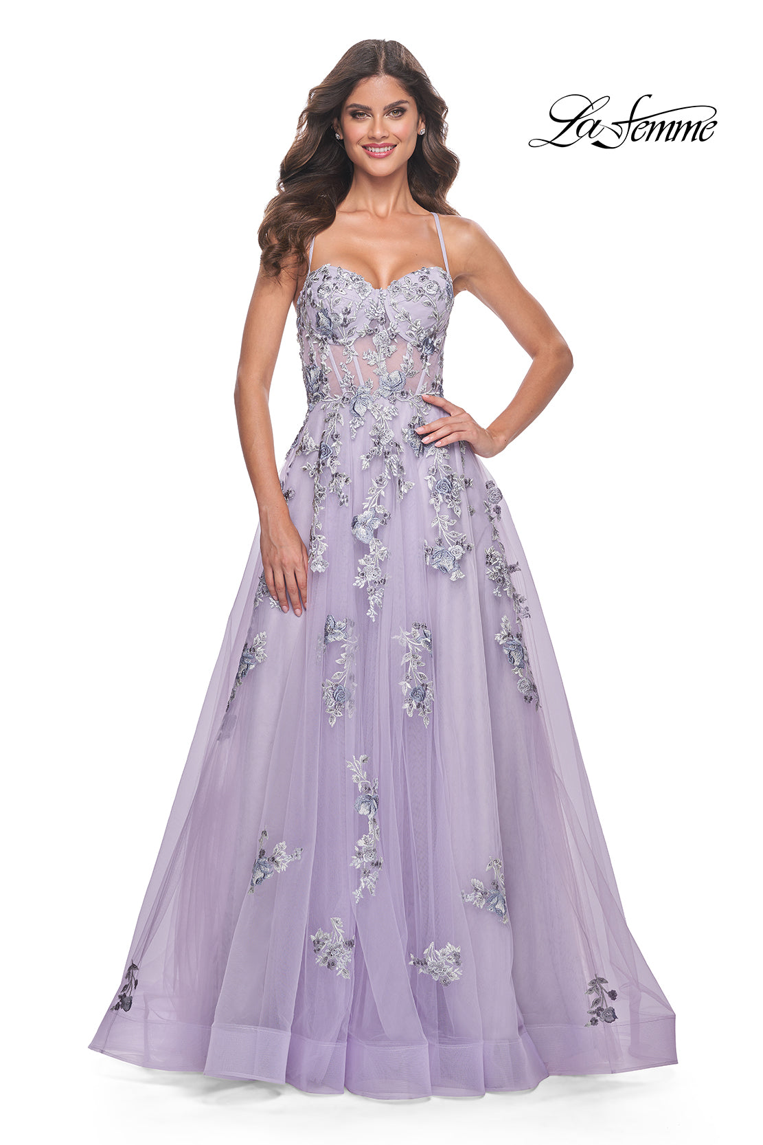 La-Femme-32221-Sweetheart-Neckline-Criss-Cross-Back-High-Slit-Lace-Tulle-A-Line-Lavender-Evening-Dress-B-Chic-Fashion-Prom-Dress