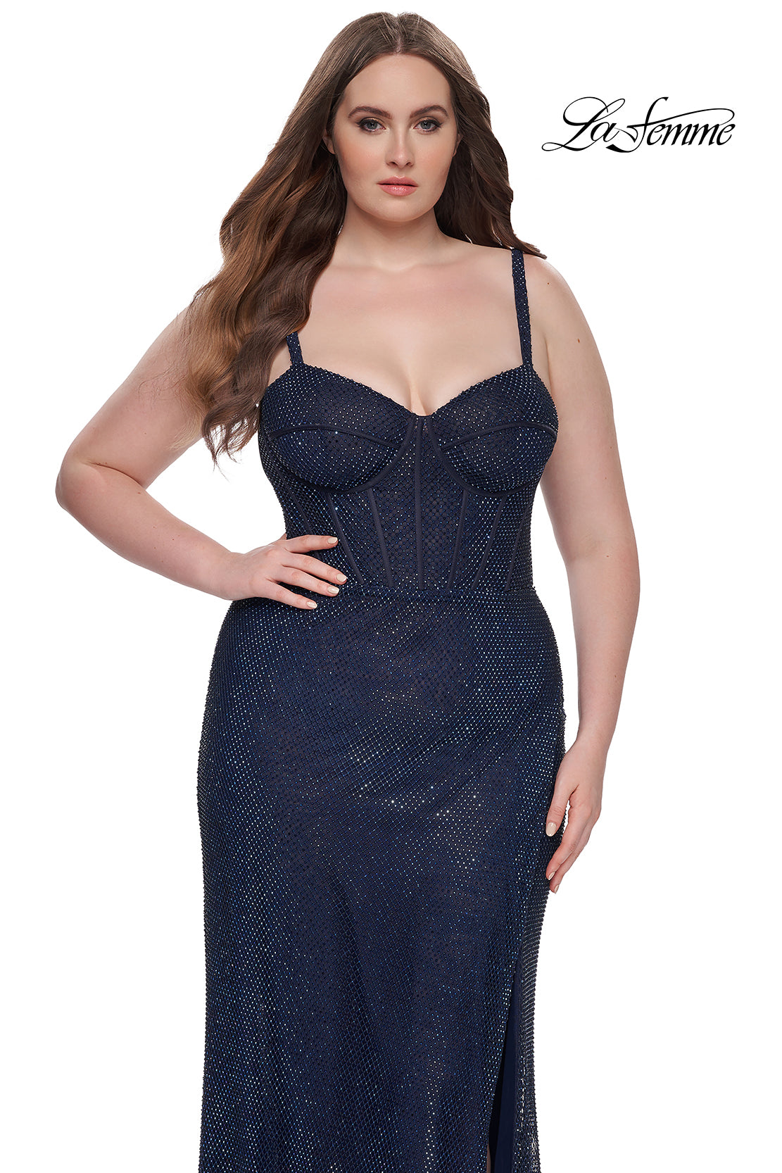 La-Femme-32243-Sweetheart-Neckline-Lace-up-Back-High-Slit-Fishnet-Hot-Stone-Column-Fitted-Navy-Evening-Dress-B-Chic-Fashions-Prom-Dress