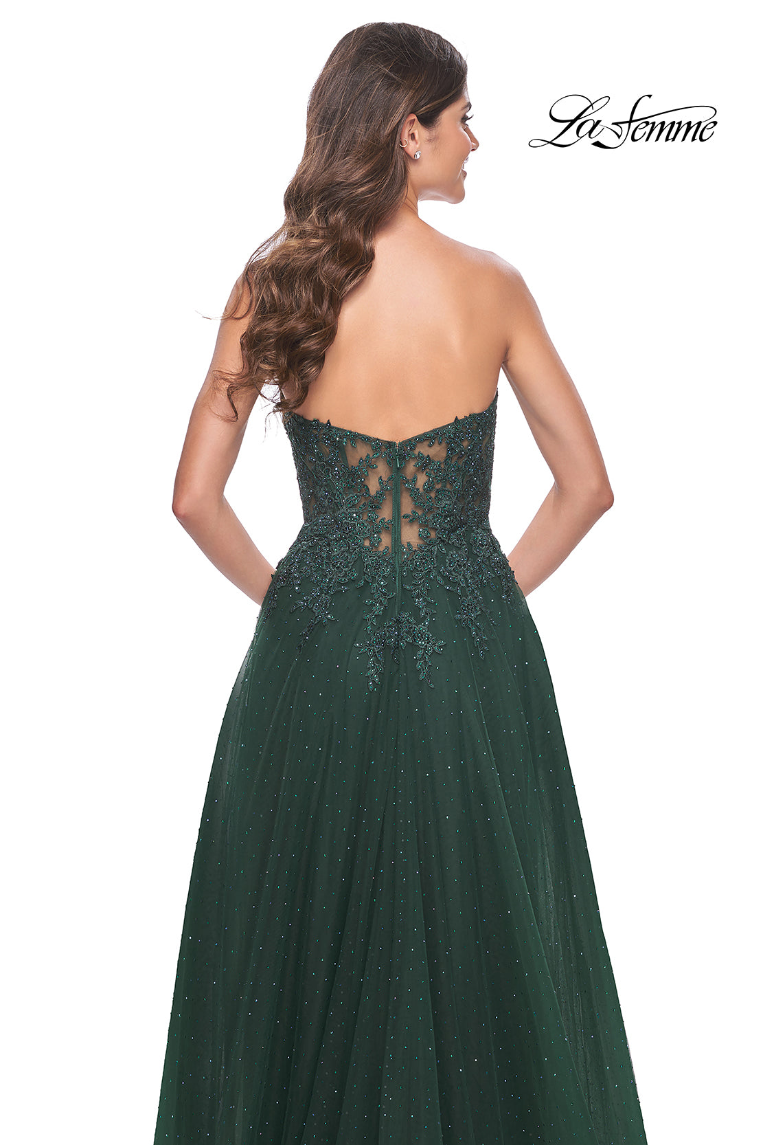 La-Femme-32253-Sweetheart-Neckline-Zipper-Back-High-Slit-Lace-Tulle-A-Line-Dark-Emerald-Evening-Dress-B-Chic-Fashions-Prom-Dress