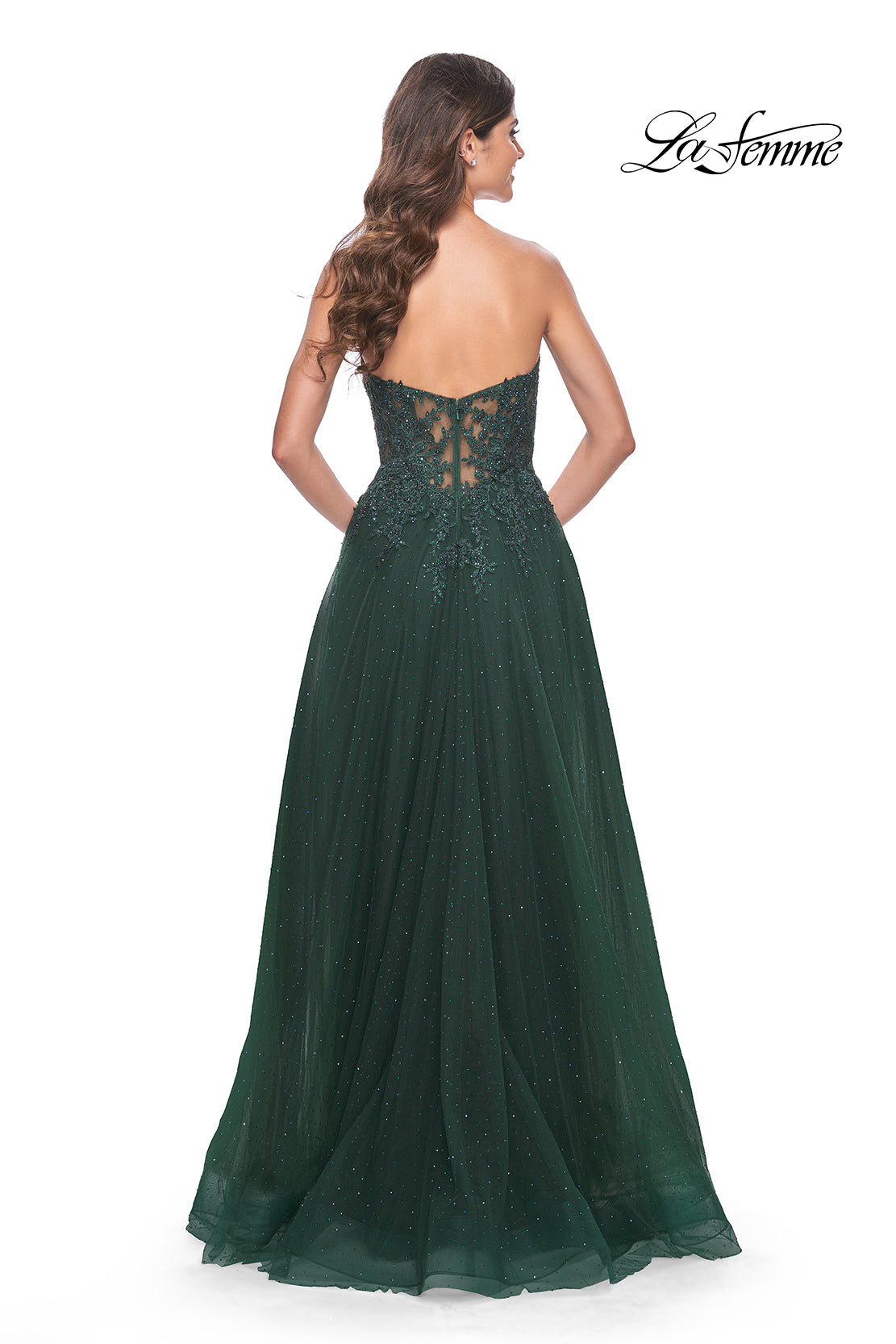 La-Femme-32253-Sweetheart-Neckline-Zipper-Back-High-Slit-Lace-Tulle-A-Line-Dark-Emerald-Evening-Dress-B-Chic-Fashions-Prom-Dress