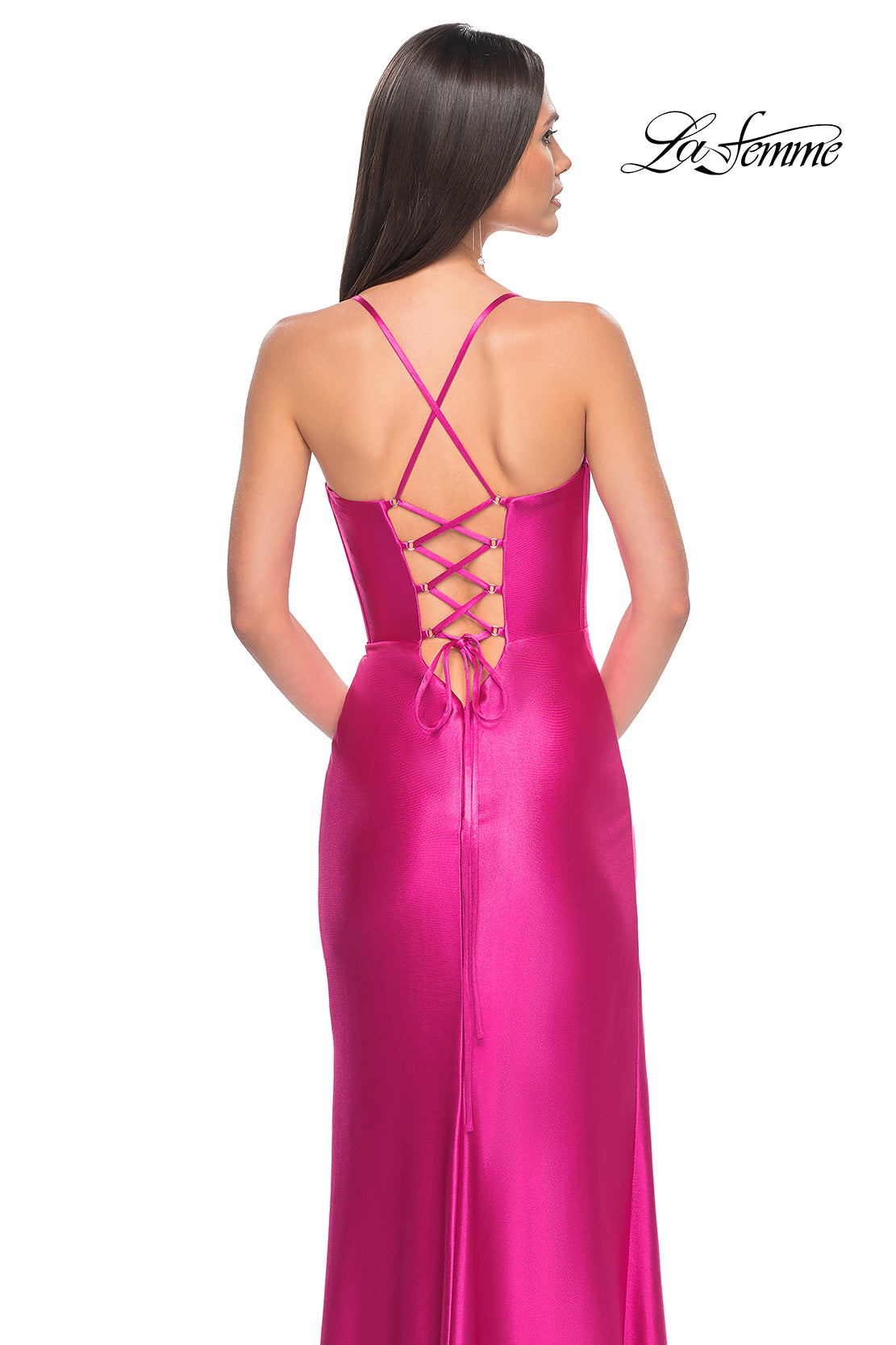 La-Femme-32262-Sweetheart-Neckline-Lace-up-Back-High-Slit-Liquid-Jersey-Fitted-Hot-Fuchsia-Evening-Dress-B-Chic-Fashions-Prom-Dress