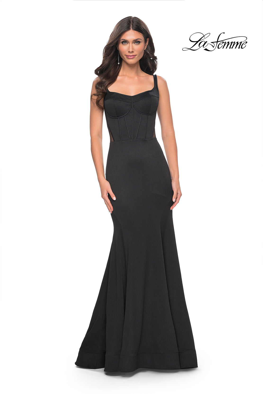 La-Femme-32268-Sweetheart-Neckline-Lace-up-Back-Corset-Jersey-Mermaid-Black-Evening-Dress-B-Chic-Fashions-Prom-Dress
