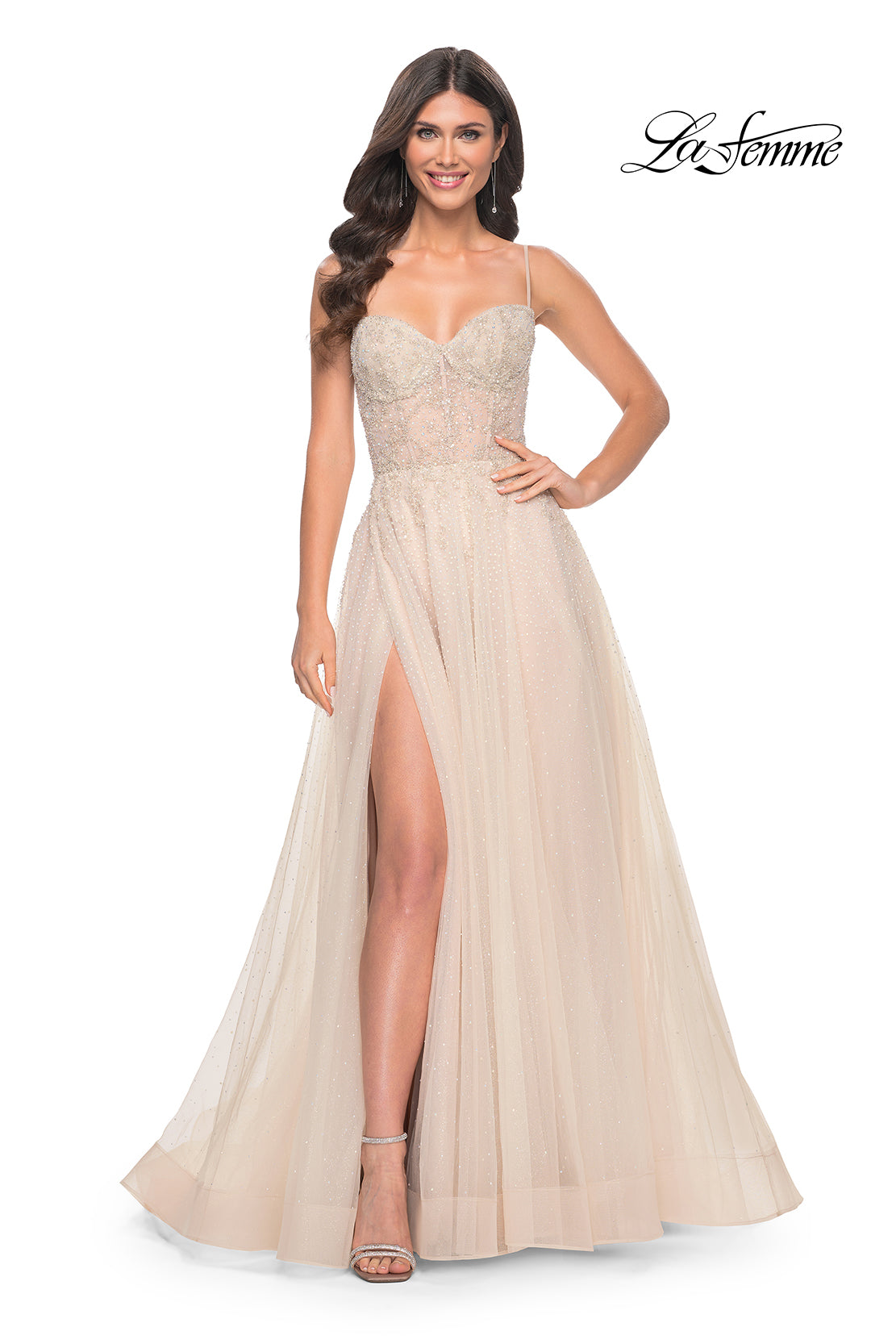La-Femme-32271-Sweetheart-Neckline-Zipper-Back-High-Slit-Beaded-A-Line-Champagne-Evening-Dress-B-Chic-Fashions-Prom-Dress