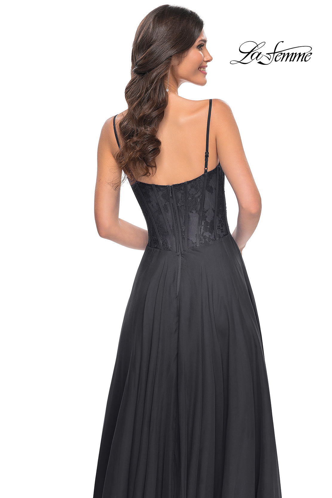 La-Femme-32276-Sweetheart-Neckline-Zipper-Back-High-Slit-Lace-Chiffon-A-Line-Black-Evening-Dress-B-Chic-Fashions-Prom-Dress