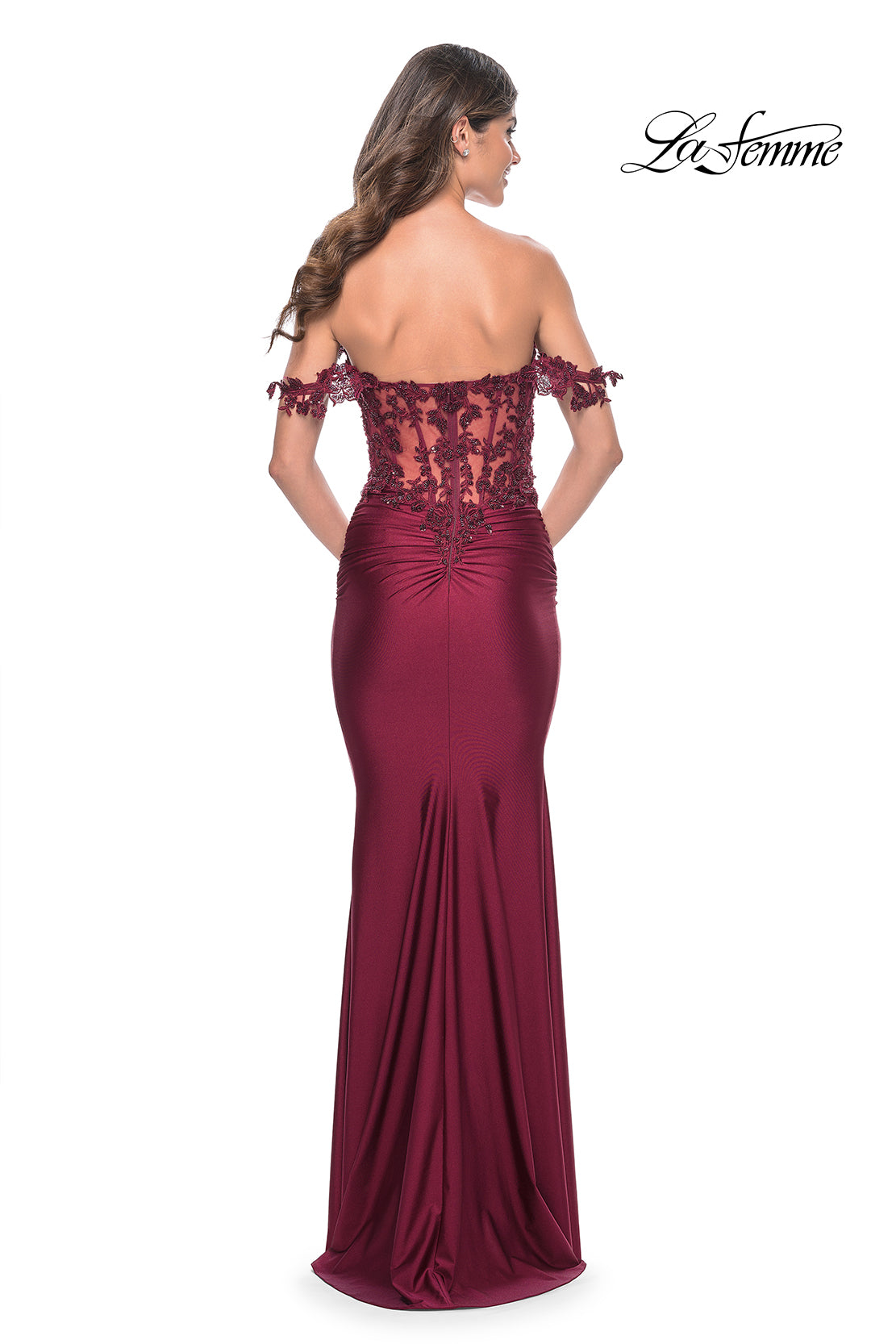 La-Femme-32302-Sweetheart-Neckline-Zipper-Back-Corset-Lace-Jersey-Fitted-Dark-Berry-Evening-Dress-B-Chic-Fashions-Prom-Dress