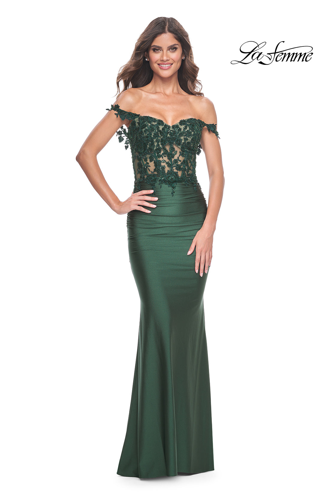 La-Femme-32302-Sweetheart-Neckline-Zipper-Back-Corset-Lace-Jersey-Fitted-Dark-Emerald-Evening-Dress-B-Chic-Fashions-Prom-Dress