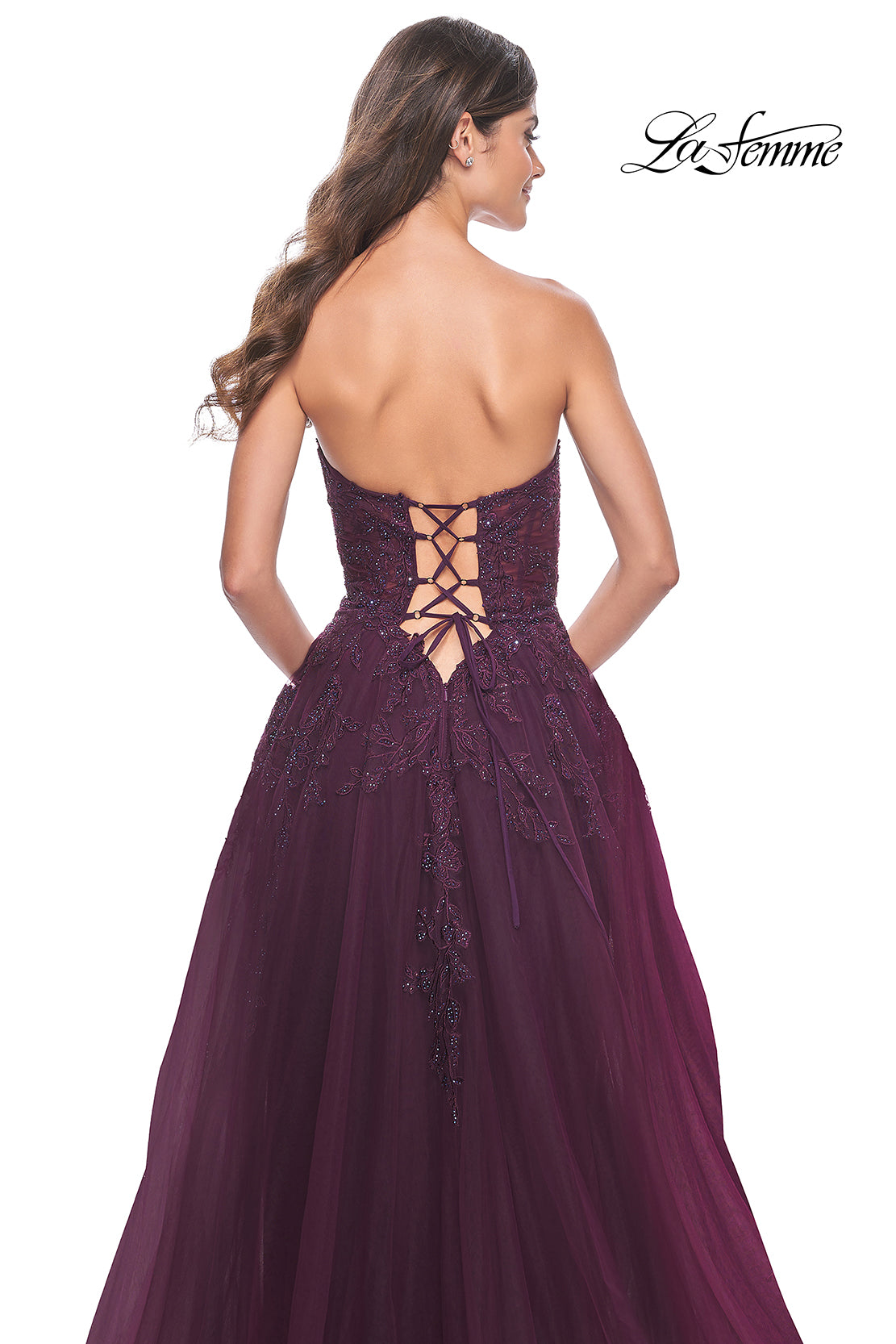 La-Femme-32304-Sweetheart-Neckline-Lace-up-Back-High-Slit-Lace-Tulle-A-Line-Dark-Berry-Evening-Dress-B-Chic-Fashions-Prom-Dress