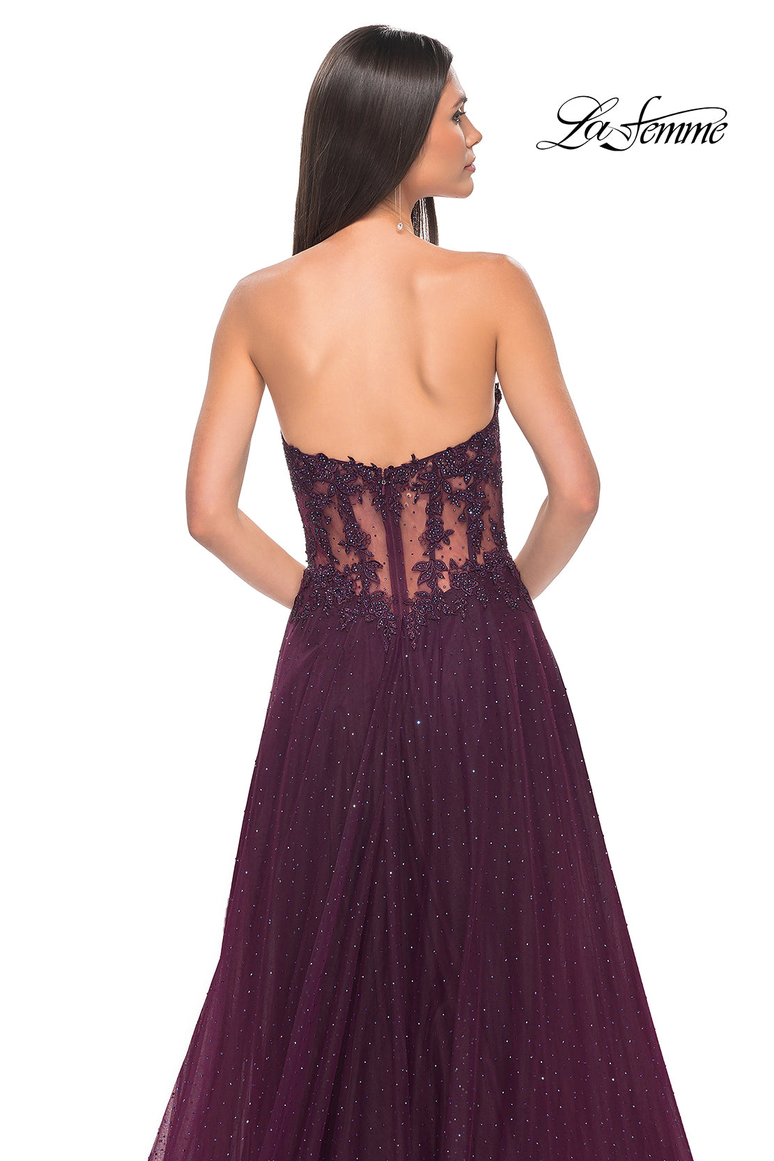 La-Femme-32313-Sweetheart-Neckline-Zipper-Back-High-Slit-Lace-Tulle-A-Line-Dark-Berry-Evening-Dress-B-Chic-Fashions-Prom-Dress