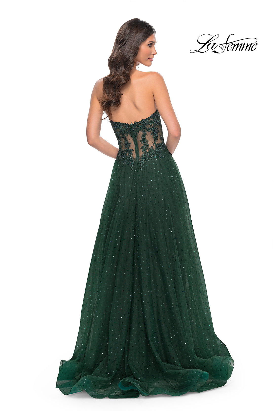 La-Femme-32313-Sweetheart-Neckline-Zipper-Back-High-Slit-Lace-Tulle-A-Line-Dark-Emerald-Evening-Dress-B-Chic-Fashions-Prom-Dress