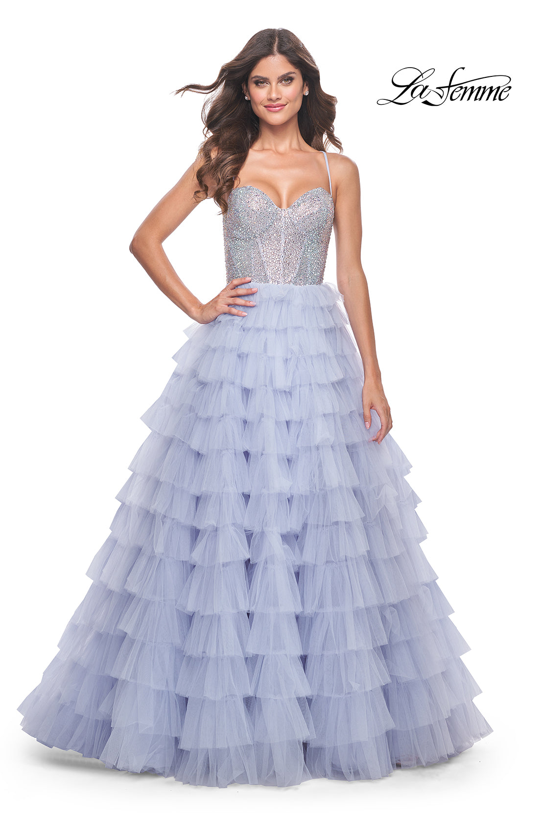 La-Femme-32335-Sweetheart-Neckline-Lace-up-Back-High-Slit-Hot-Stone-Tulle-Ball-Gowns-Light-Periwinkle-Evening-Dress-B-Chic-Fashions-Prom-Dress
