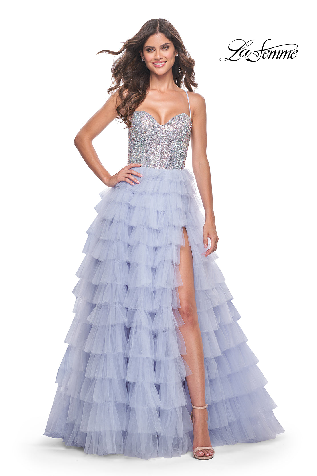 La-Femme-32335-Sweetheart-Neckline-Lace-up-Back-High-Slit-Hot-Stone-Tulle-Ball-Gowns-Light-Periwinkle-Evening-Dress-B-Chic-Fashions-Prom-Dress