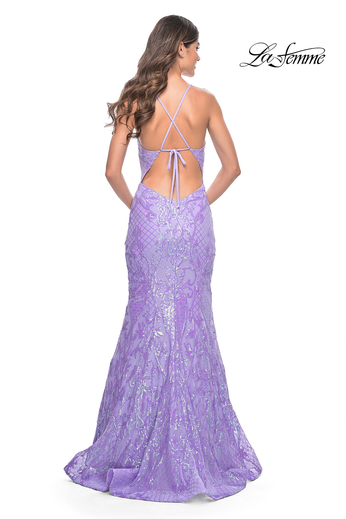 La-Femme-32337-V-Neck-Neckline-Low-Back-Train-Print-Sequin-Fitted-Lavender-Evening-Dress-B-Chic_Fashions-Prom-Dress