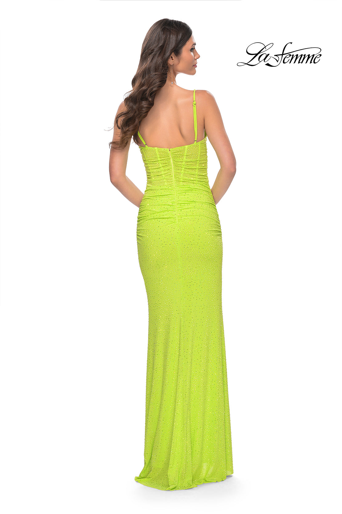 La-Femme-32338-V-Neck-Neckline-Zipper-Back-Corset-Hot-Stone-Net-Jersey-Fitted-Bright-Green-Evening-Dress-B-Chic-Fashions-Prom-Dress