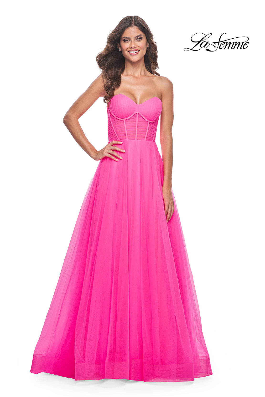 La-Femme-32341-Sweetheart-Neckline-Zipper-Back-Corset-Tulle-Fitted-Neon-Pink-Evening-Dress-B-Chic-Fashions-Prom-Dress