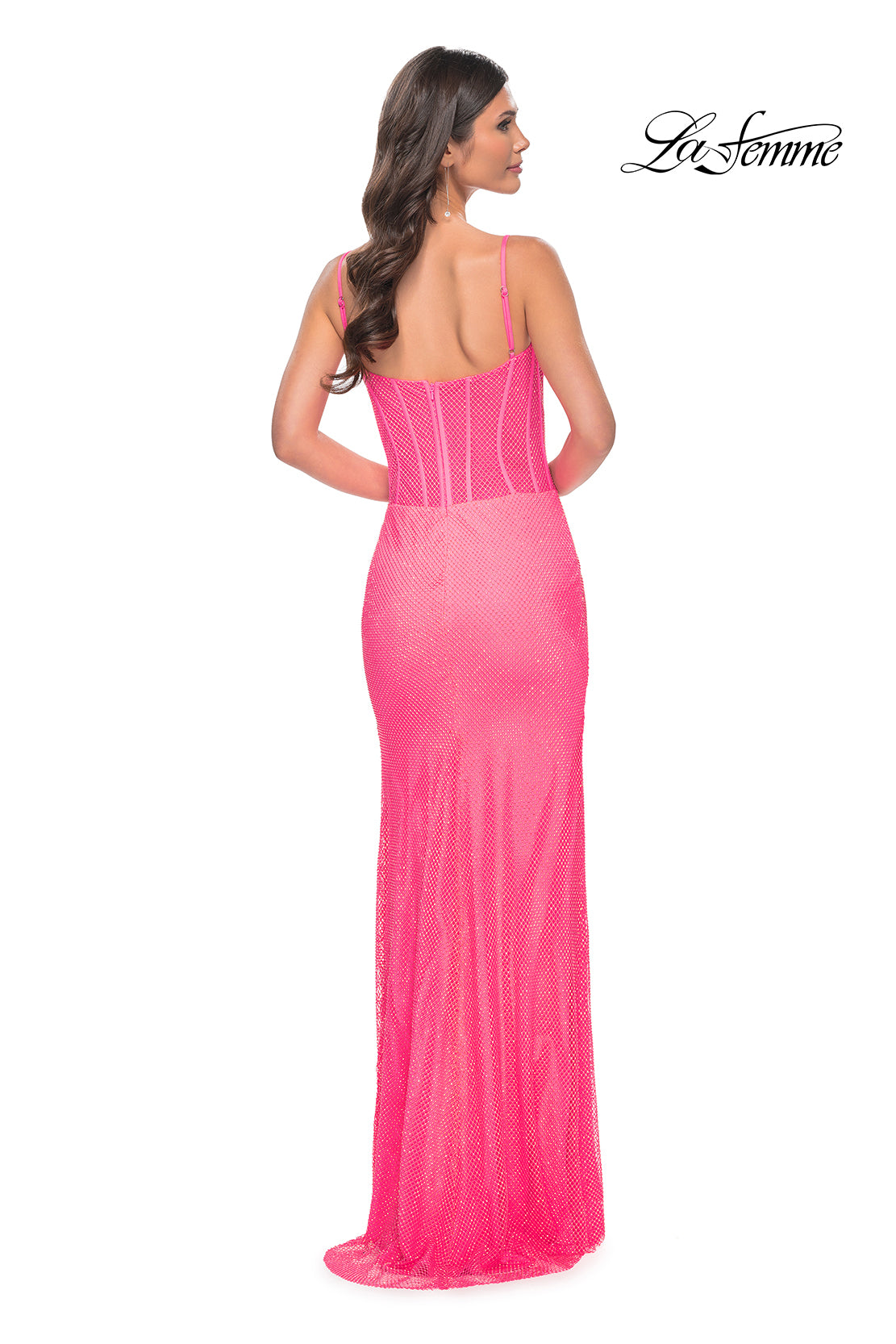 La-Femme-32426-Sweetheart-Neckline-Zipper-Back-High-Slit-Hot-Stone-Fishnet-Fitted-Hot-Pink-Evening-Dress-B-Chic-Fashions-Prom-Dress