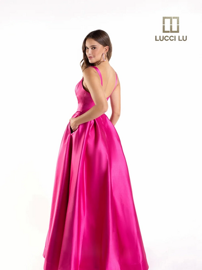 Lucci-Lu-1259-Plunging-Sweetheart-Neckline-Open-Back-Pockets-Satin-Ball-Gowns-Fuchsia-Evening-Dress-B-Chic-Fashions-Prom-Dress