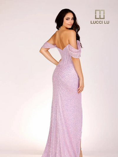 Lucci-Lu-1276-Straight-Neckline-Open-Back-High-Slit-Sequins-Fit-N-Flare-Ultra-Violet-Evening-Dress-B-Chic-Fashions-Prom-Dress