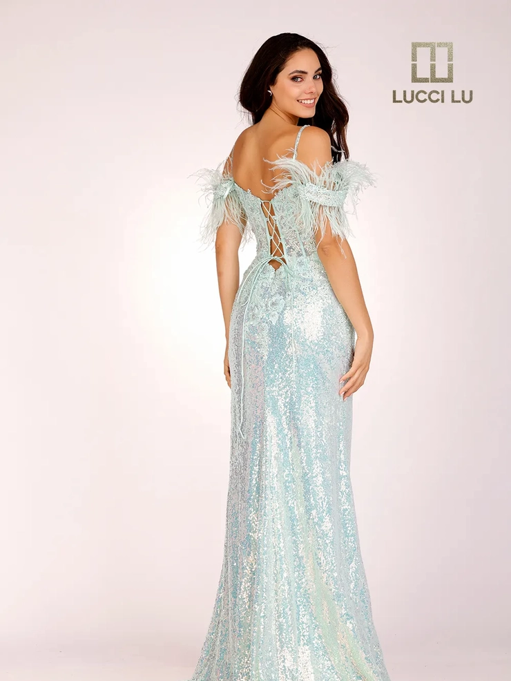Lucci-Lu-1282-Plunging-Square-Neckline-Criss-Cross-Back-High-Slit-Sequins-Feather-Fit-N-Flare-Light-Blue-Evening-Dress-B-Chic-Fashions-Prom-Dress