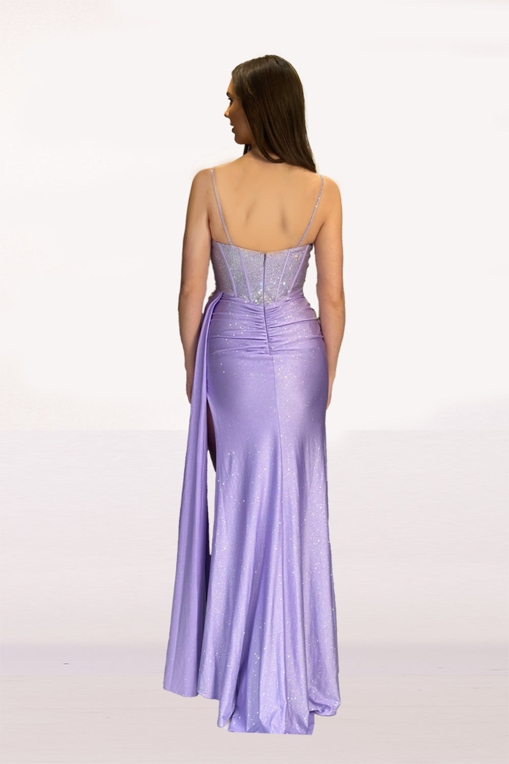 Lucci-Lu-1298-Straight-Neckline-Zipper-Back-High-Slit-Glitter-Tulle-Fit-N-Flare-Lilac-Evening-Dress-B-Chic-Fashions-Prom-Dress