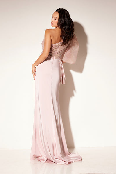 Lucci-Lu-1307-Asymmetrical-Neckline-Zipper-Back-High-Slit-Crepe-Fit-N-Flare-Dusty-Rose-Evening-Dress-B-Chic-Fashions-Prom-Dress