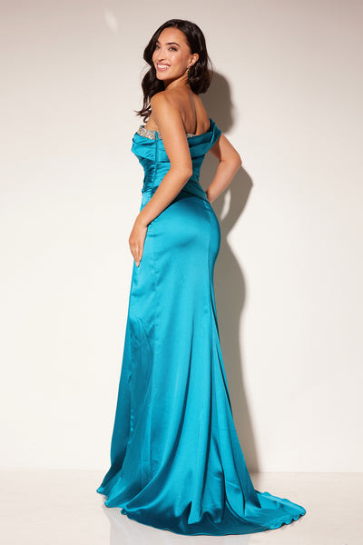  Lucci-Lu-1316-Straight-Neckline-Open-Back-High-Slit-Satin-Fit-N-Flare-Teal-Evening-Dress-B-Chic-Fashions-Prom-Dress